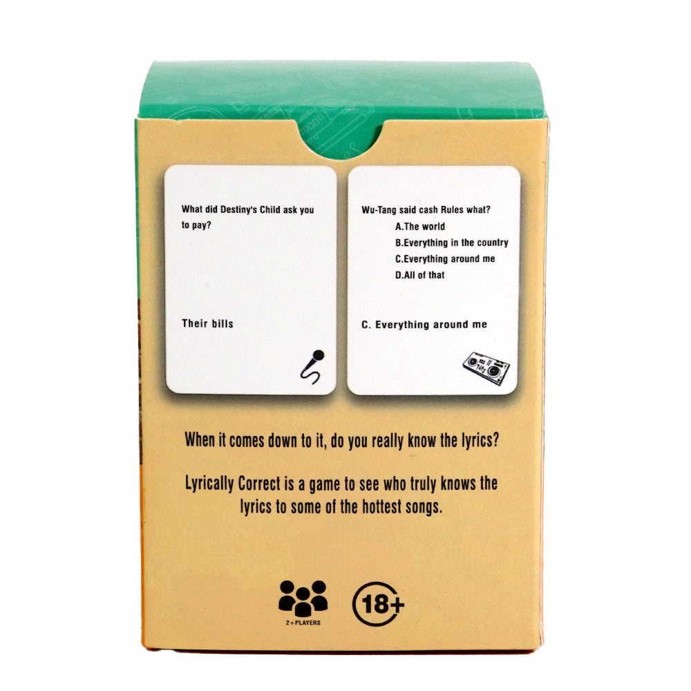 Lyrically Correct 90's & 2000's Hip Hop and R & B Edition Card Music Trivia Game Lyrically Correct 90's & 2000's Hip Hop and R & B Edition Card Music Trivia Game